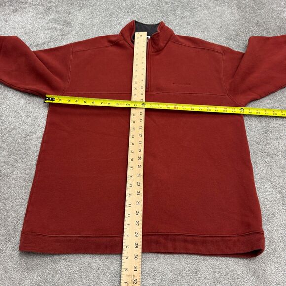 Columbia 1/4 Zip Pullover Sweatshirt Mens Large Rust Brown Cotton Outdoor Hike - Picture 11 of 15